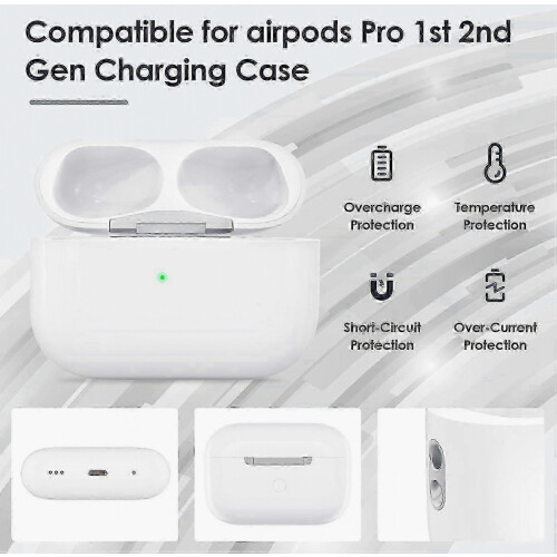 Compatible for AirPods Pro 2nd Charging Case,Wireless Charging Case Replacement for AirPod Pro Case,Support for Bluetooth Sync Button 1