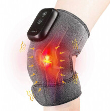 Verwarmde kniemassager, infrarood fysiotherapie kniekussen voor verlichting van gewrichtspijn, 3 vibratiestanden, verwarming, knie-, el