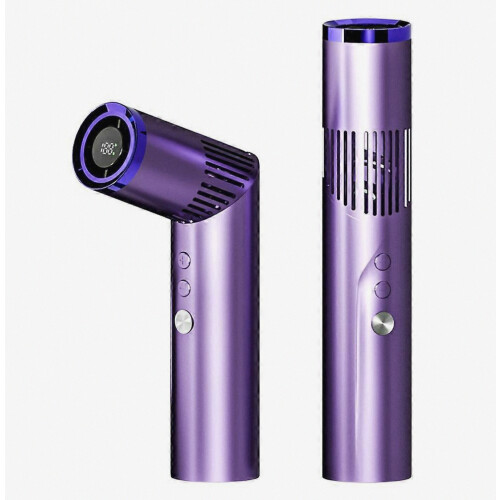Mini Lipstick Shape Handheld Fan 199-Speed Adjustable Digital Display Silent Cooling Fan Built-in LED Light