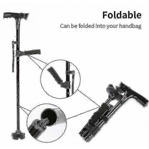 folding walking cane for elderly with led and alarm 1