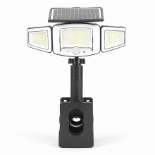 Solárne P73 PIR pohybové LED svetlo s 3-hlavicovým nastaviteľným upínacím systémom s dvojitým nabíjaním, záhradné vonkajšie svietidlo
