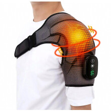 Verbeterde draadloze USB-schoudermassager met 3 vibratiestanden, LED-display en warmtetherapie voor de schouderbrace.