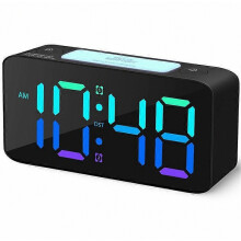 Réveil ultra-puissant pour adultes au sommeil profond, horloge numérique avec veilleuse 7 couleurs