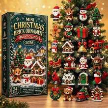 Mini-Weihnachtsbaumschmuck-Adventskalender 2026, 24 Tage Countdown bis Weihnachten mit 24 Mini-Figuren, Christbaumschmuck zum Aufhängen