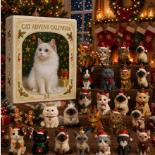 Calendrier de l'Avent 3D Chat, 24 jours de surprises, Mini pendentifs chatons sur le thème de Noël, Décoration créative pour sapin et b