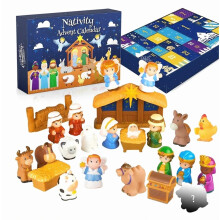 Calendrier de l'Avent 2026 sur le thème de la Nativité, boîte surprise de 25 jours pour Noël, kit de figurines à monter soi-même pour l