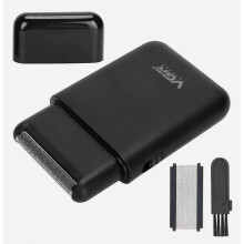 Prenosný elektrický holiaci strojček s USB nabíjaním pre mužov, holiaci strojček na bradu, čierny