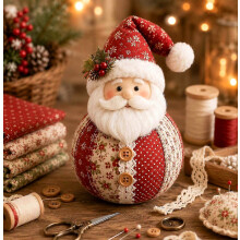 DIY-Weihnachts-Patchworkpuppen-Bastelset, Nähprojekt mit Retro-Blumenstoff, handgenähter Weihnachtsschmuck für den Kaminsims und die Wo