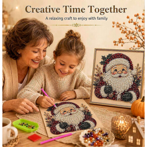DIY-Weihnachts-Diamantmalerei-Set mit Rahmen (20 x 20 cm) 2