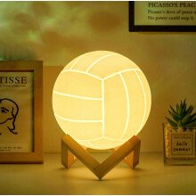 Volleyball-Nachtlicht, 3D-gedruckte Lampe mit Fernbedienung, 16 Farben, Tischdekoration, 15 cm