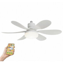 2-in-1 Deckenventilator mit einstellbarer Helligkeit, 40-W-E27-LED-Lampe, 6 Flügeln und Fernbedienung