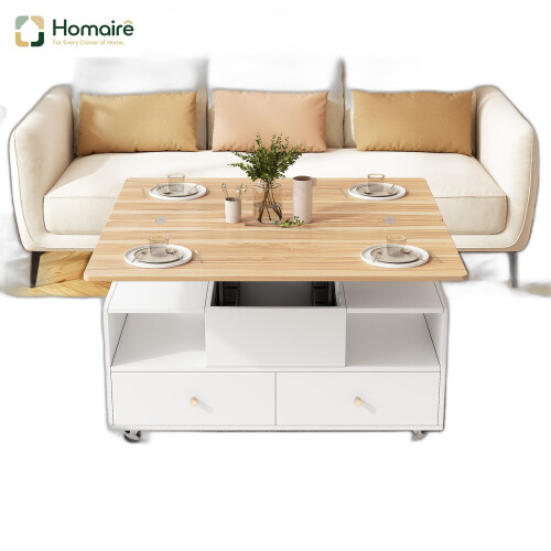 HOMAIRE Lift-Top Coffee Table White Wood 1