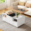 HOMAIRE Lift-Top Coffee Table White Wood 3