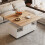 HOMAIRE Lift-Top Coffee Table White Wood 5