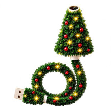 Christmas Tree Projection Light USB Plug-and-Play LED Projector with 6 Festive Scenes Gooseneck Lamp