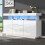 HOMAIRE White High Gloss Storage Cabinet 140cm 2