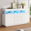 HOMAIRE White High Gloss Storage Cabinet 140cm 5