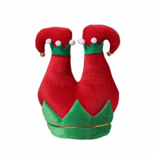 (2) Dress Up Christmas Elf Hats Striped Cosplay Santa's Little Helper Hats Xmas Cap Christmas Decoration Clown Headwear