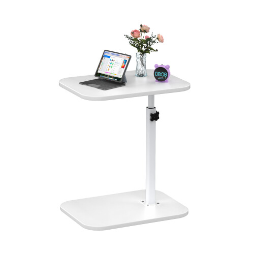 C Shaped End Table Side Table Sofa Table 40x30x72cm White