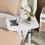 C Shaped End Table Side Table Sofa Table 40x30x72cm White 7