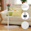 C Shaped End Table Side Table Sofa Table 40x30x72cm White 11