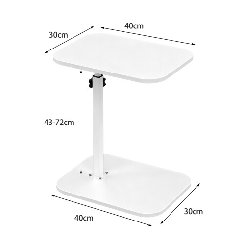 C Shaped End Table Side Table Sofa Table 40x30x72cm White 1