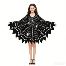 (One size) Arrival Halloween Pumpkin Spiderweb Skeleton Ghost Cosplay Costume Cape Cloak Masquerade Party Outfit Spooky Monster Role Play