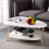 2-Tier Couch Side Table Sofa Table Triangle Couch Side Tables for Living Room White 5