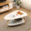 2-Tier Couch Side Table Sofa Table Triangle Couch Side Tables for Living Room White 6