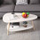 2-Tier Couch Side Table Sofa Table Triangle Couch Side Tables for Living Room White 8