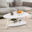 2-Tier Couch Side Table Sofa Table Triangle Couch Side Tables for Living Room White 10