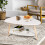 2-Tier Couch Side Table Sofa Table Triangle Couch Side Tables for Living Room White 11
