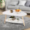 2-Tier Couch Side Table Sofa Table Triangle Couch Side Tables for Living Room White 13
