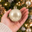 48 Christmas Tree Baubles Pearl Gold 6