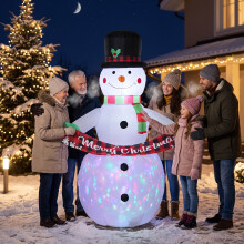 Outsunny Christmas Blow Up Snowman with Colourful LED Light