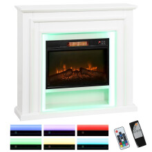 4777 BTU Multicolour LED Electric Fireplace - White