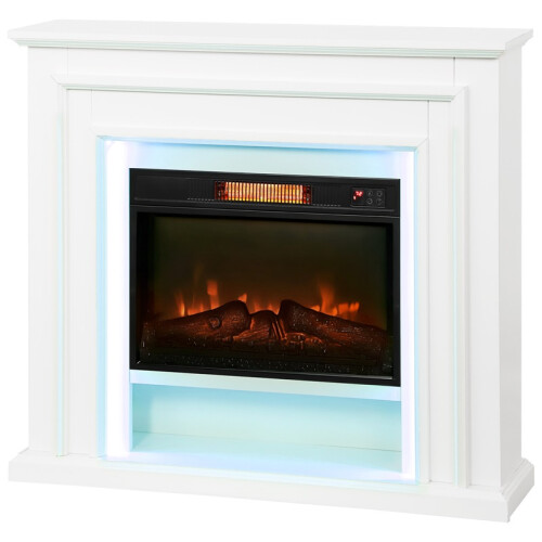 4777 BTU Multicolour LED Electric Fireplace - White 1