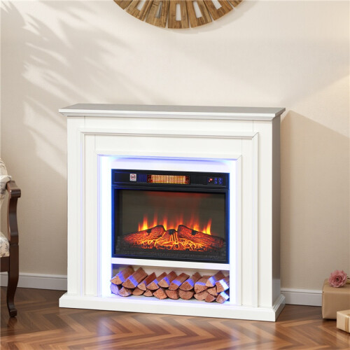 4777 BTU Multicolour LED Electric Fireplace - White 2