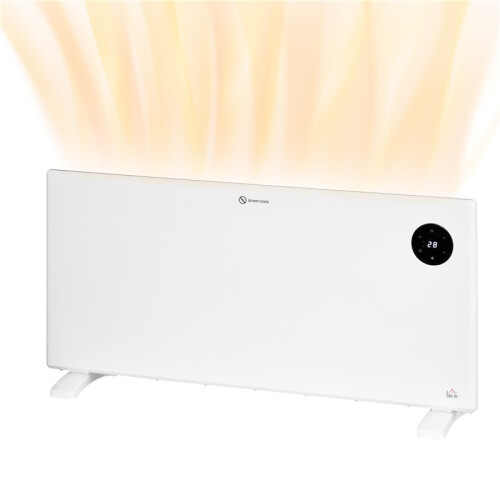 2000W Electric Convector Heater, Freestanding or Wall Mounted, Space Heater with Adjustable Thermostat, Timer, White 1