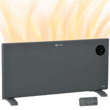 2000W Electric Convector Heater, Freestanding or Wall Mounted, Space Heater with Adjustable Thermostat, Timer, Grey