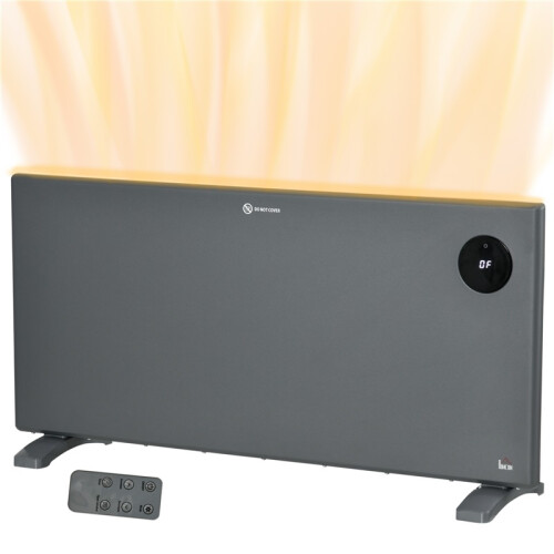 2000W Electric Convector Heater, Freestanding or Wall Mounted, Space Heater with Adjustable Thermostat, Timer, Grey 1