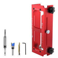 (Set 1) Aluminium Alloy Door Hinge Jig, Hinge Installation & Hole Positioning Tool, Woodworking Door Lock Drilling Guide Kit