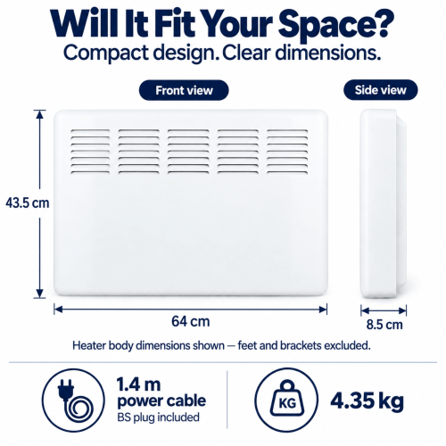 MYLEK (1500W) Mylek Smart App Wifi Electric Panel Heater IP24 1