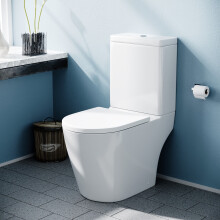 Modern Rimless Round Close Coupled Toilet With Seat & Cistern