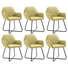 Dining room chairs 6 pcs fabric green