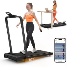2.5HP 2 in 1 Walking Pad Treadmill via APP - 12km/h Top Speed, 10% Incline, 120KG Load Compact & Portable for Home Office