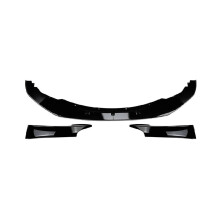 Car Front Bumper Lip + Front Corner Spoiler Splitter Modification Kit Glossy Black for BMW 1 Series F20 F21 Early M-Sport 2012-2014