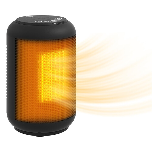 1500W Ceramic Electric Heater with Fan, Timer, Oscillation - Black