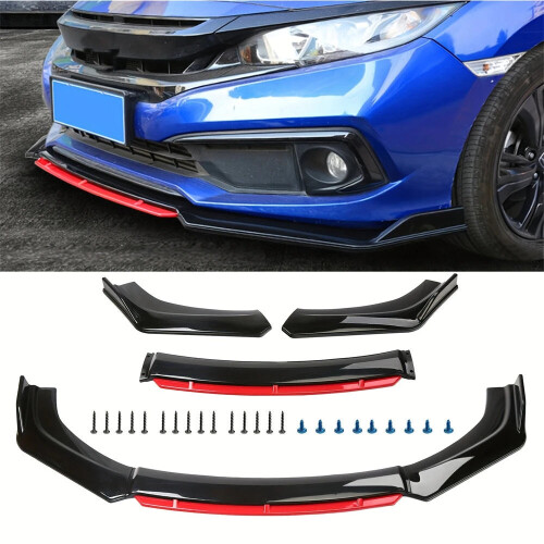 Car Front Bumper Lip Splitter Universal Aerodynamic Body Kit Spoiler Diffuser Protector Impact-Resistant Enhances Downforce Stylish 1