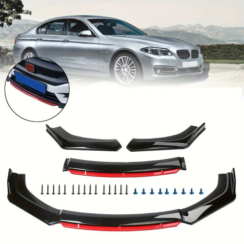 Car Front Bumper Lip Splitter Universal Aerodynamic Body Kit Spoiler Diffuser Protector Impact-Resistant Enhances Downforce Stylish 2